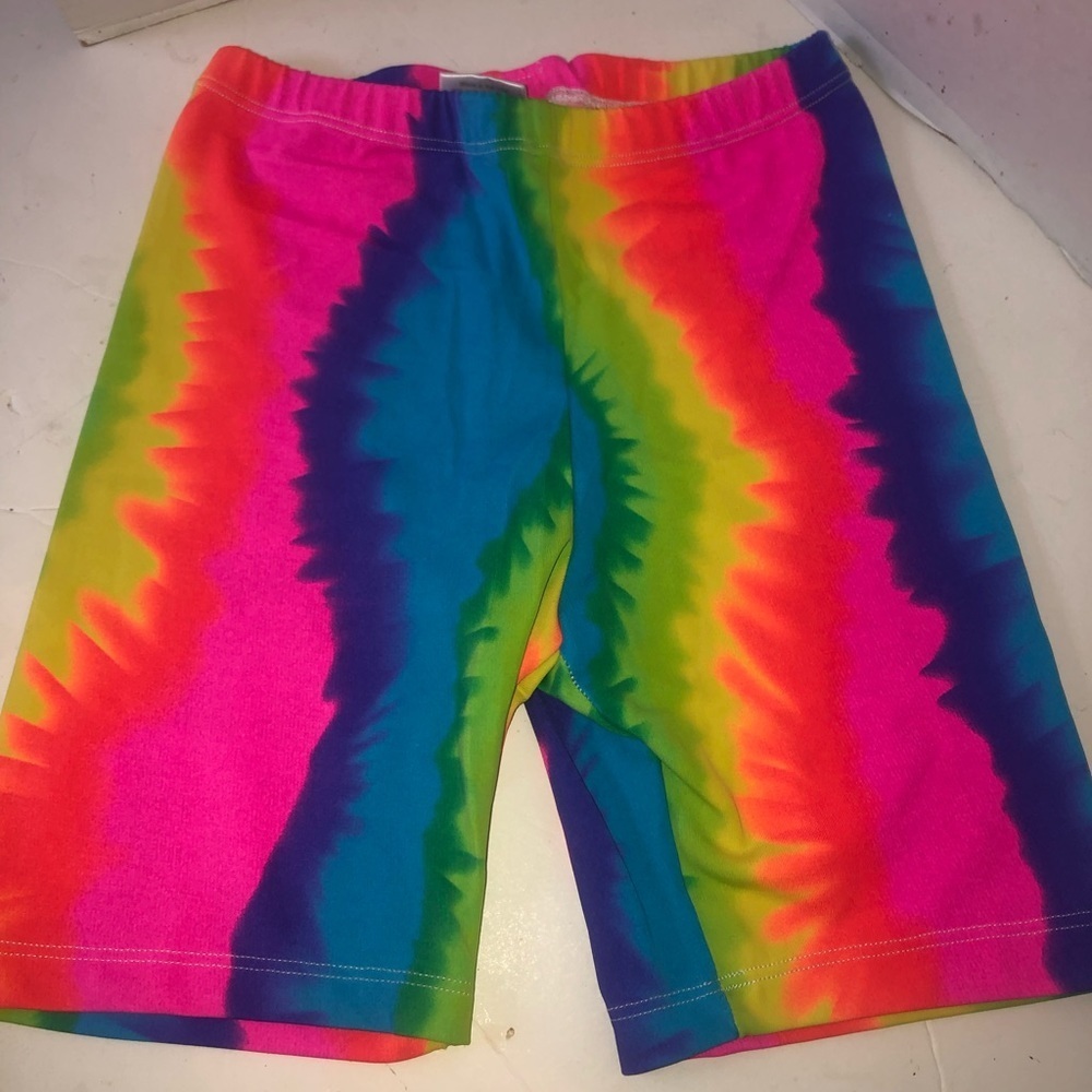 Bskinz rainbow tie dye womens spandex compression shorts - Picture 4 of 5